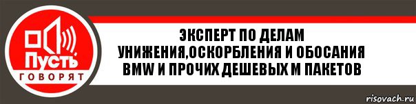 Эксперт по делам унижения,оскорбления и обосания BMW и прочих дешевых М пакетов, Комикс   пусть говорят