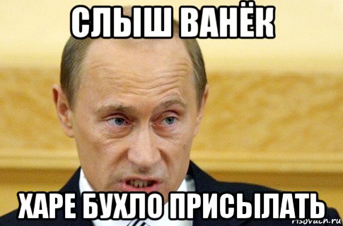 слыш ванёк харе бухло присылать, Мем путин