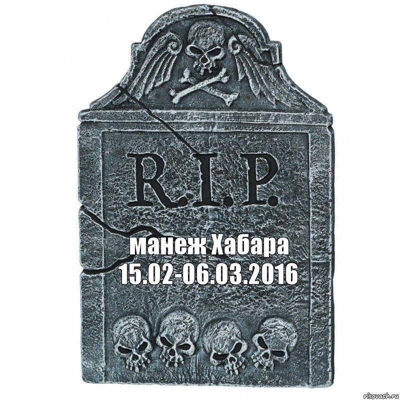 манеж Хабара
15.02-06.03.2016, Комикс  rip