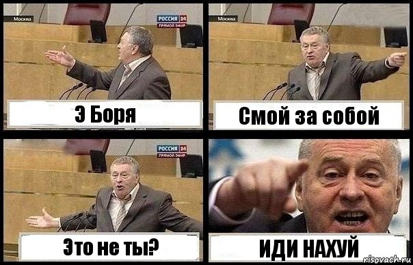 Э Боря Смой за собой Это не ты? ИДИ НАХУЙ, Комикс с Жириновским