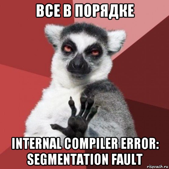 все в порядке internal compiler error: segmentation fault, Мем Узбагойзя