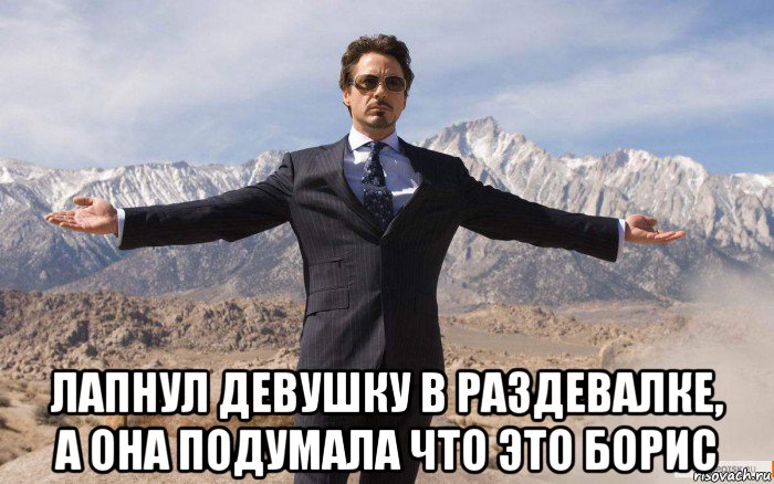  лапнул девушку в раздевалке, а она подумала что это борис, Мем железный человек