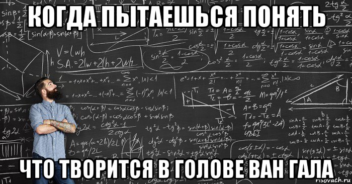 Решает задачи картинкой в голове. Мем с формулами. Человек с формулами в голове. Мем формулы в голове. Математический расчет в голове.