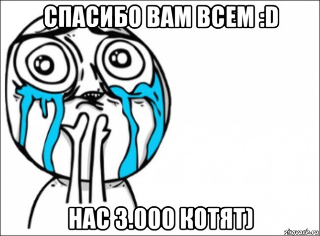 спасибо вам всем :d нас 3.000 котят), Мем Это самый