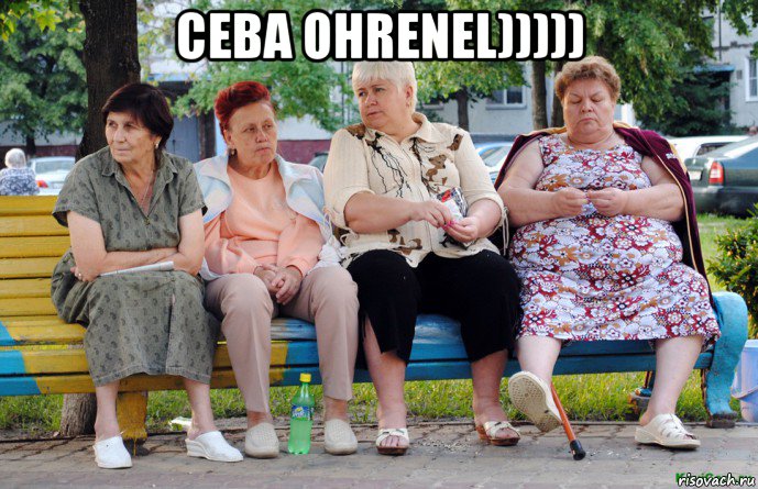 сева ohrenel))))) , Мем Бабушки на скамейке