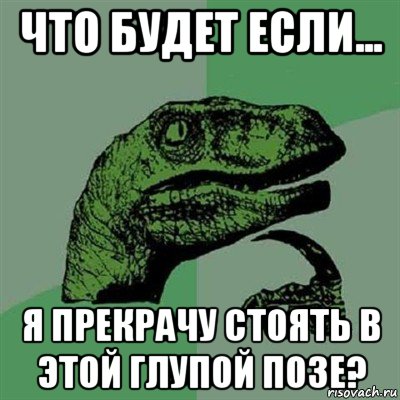 что будет если... я прекрачу стоять в этой глупой позе?, Мем Филосораптор