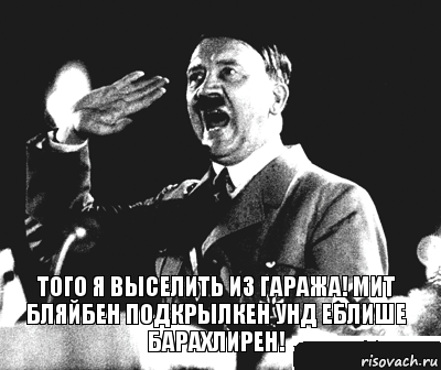 Того я выселить из гаража! Мит бляйбен подкрылкен унд еблише барахлирен!, Комикс Гитлер