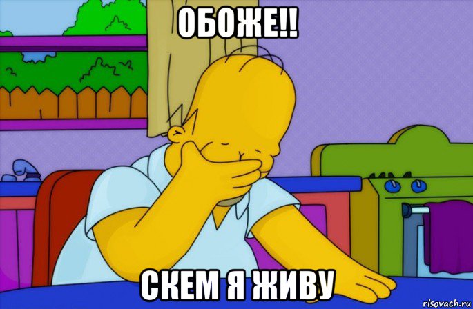 обоже!! скем я живу, Мем Homer simpson facepalm