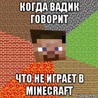 когда вадик говорит что не играет в minecraft, Мем Миникрафтер