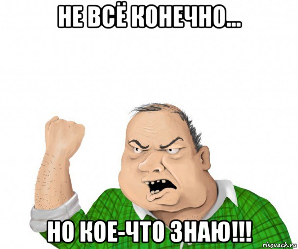 не всё конечно... но кое-что знаю!!!, Мем мужик