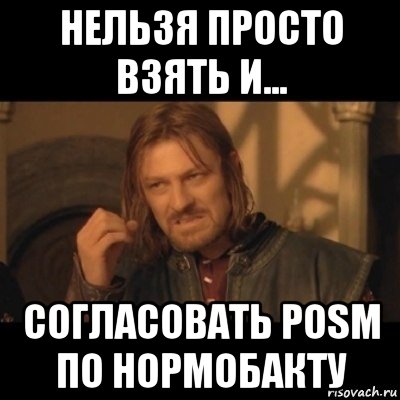 нельзя просто взять и... согласовать posm по нормобакту, Мем Нельзя просто взять