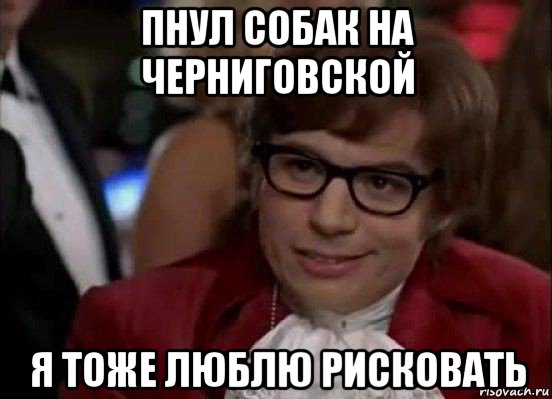 пнул собак на черниговской я тоже люблю рисковать, Мем Остин Пауэрс (я тоже люблю рисковать)