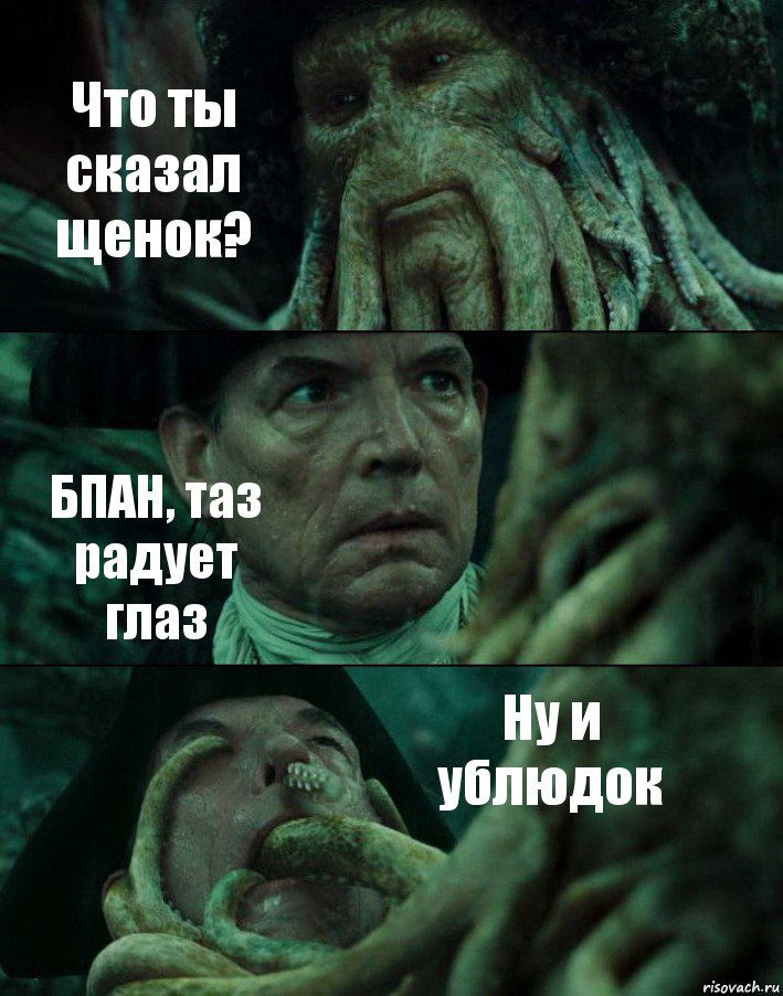 Что ты сказал щенок? БПАН, таз радует глаз Ну и ублюдок, Комикс Пираты Карибского моря