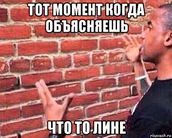 тот момент когда объясняешь что то лине