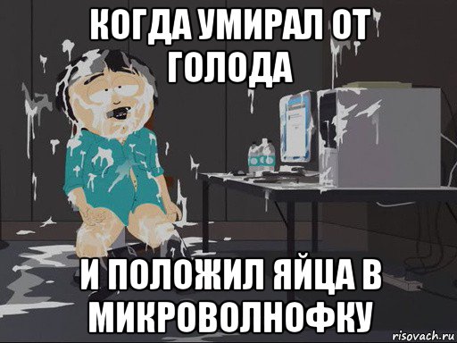 когда умирал от голода и положил яйца в микроволнофку, Мем    Рэнди Марш