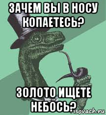 зачем вы в носу копаетесь? золото ищете небось?, Мем   сударь