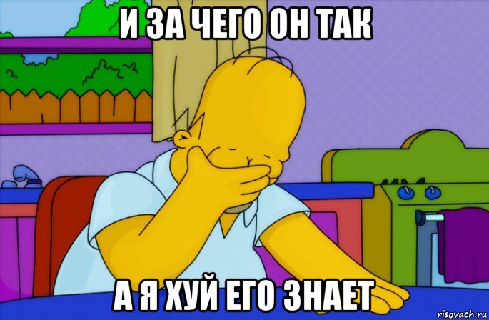 и за чего он так а я хуй его знает, Мем Homer simpson facepalm