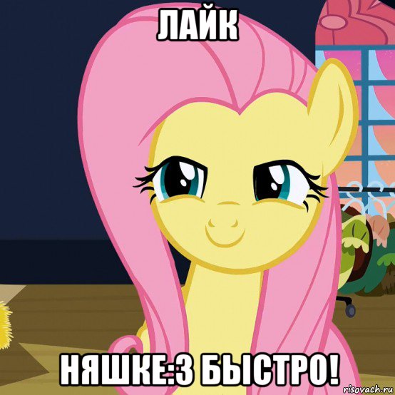 лайк няшке:з быстро!, Мем  Mem Fluttershy