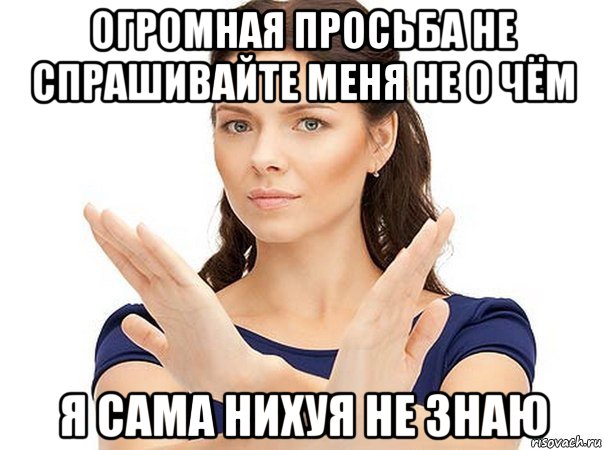 огромная просьба не спрашивайте меня не о чём я сама нихуя не знаю, Мем Огромная просьба