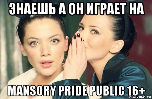 знаешь а он играет на mansory pride public 16+, Мем  Он