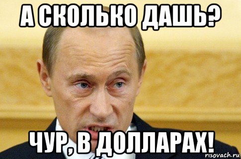 а сколько дашь? чур, в долларах!, Мем путин