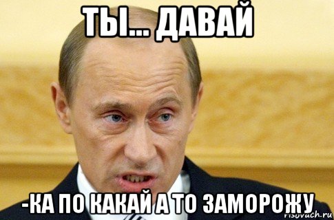 ты... давай -ка по какай а то заморожу, Мем путин