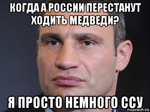 когда а россии перестанут ходить медведи? я просто немного ссу, Мем Типичный Кличко