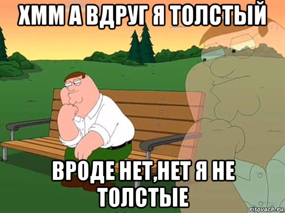 хмм а вдруг я толстый вроде нет,нет я не толстые, Мем Задумчивый Гриффин