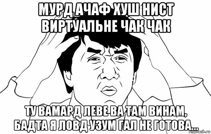 мурд ачаф хуш нист виртуальне чак чак ту вамард леве ва там винам, бадта я ловд узум гал не готова..., Мем ДЖЕКИ ЧАН