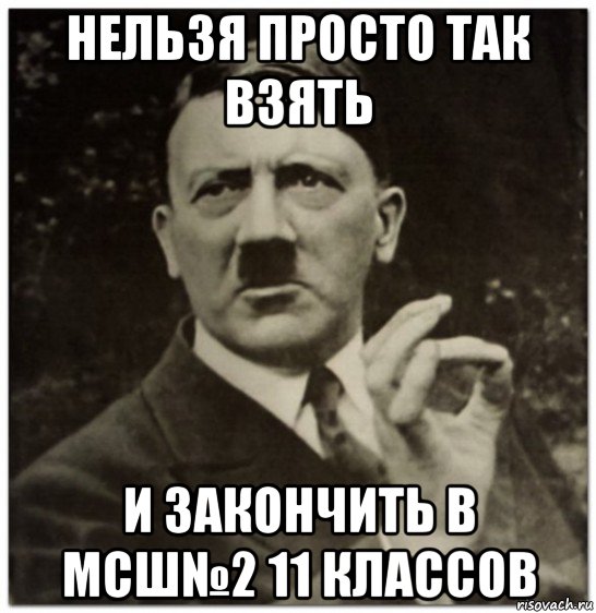 нельзя просто так взять и закончить в мсш№2 11 классов, Мем гитлер нельзя просто так