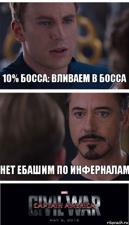 10% босса: вливаем в босса Нет ебашим по инферналам, Комикс   Гражданская Война