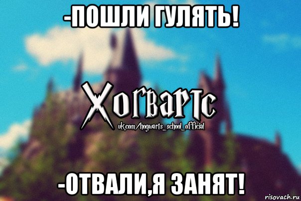 -пошли гулять! -отвали,я занят!, Мем Хогвартс