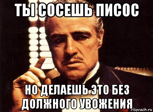 ты сосешь писос но делаешь это без должного увожения, Мем крестный отец