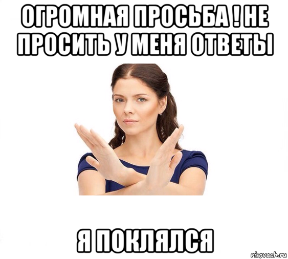 огромная просьба ! не просить у меня ответы я поклялся, Мем Не зовите