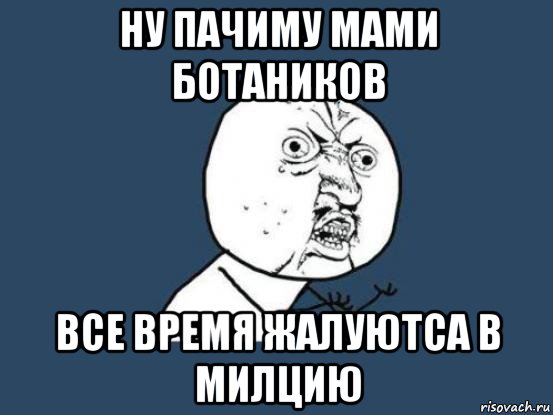 ну пачиму мами ботаников все время жалуютса в милцию, Мем Ну почему