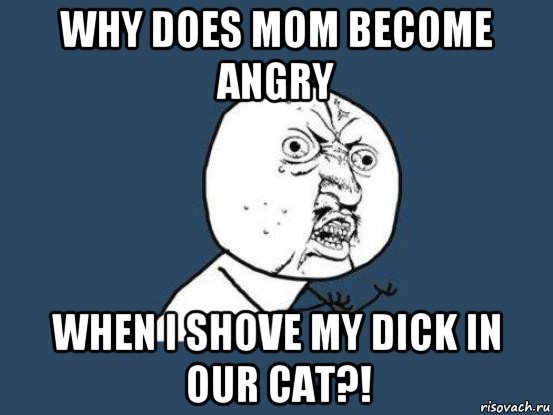 why does mom become angry when i shove my dick in our cat?!, Мем Ну почему