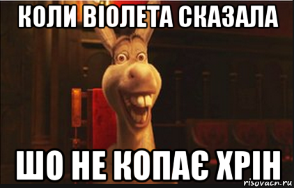 коли віолета сказала шо не копає хрін, Мем Осел из Шрека