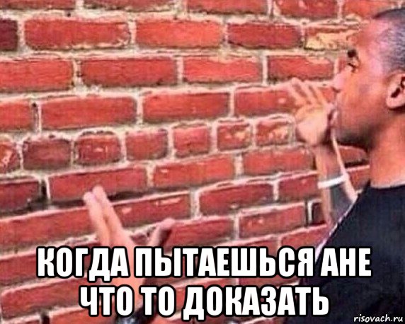  когда пытаешься ане что то доказать, Мем разговор со стеной