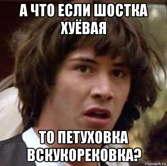 а что если шостка хуёвая то петуховка вскукорековка?, Мем А что если (Киану Ривз)