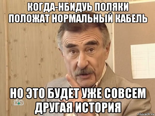 когда-нбидуь поляки положат нормальный кабель но это будет уже совсем другая история, Мем Каневский (Но это уже совсем другая история)