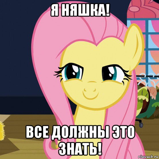 я няшка! все должны это знать!, Мем  Mem Fluttershy