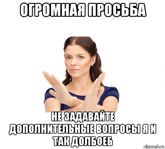 огромная просьба не задавайте дополнительные вопросы я и так долбоеб, Мем Не зовите