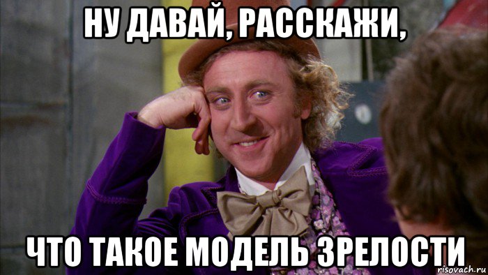 ну давай, расскажи, что такое модель зрелости, Мем Ну давай расскажи (Вилли Вонка)