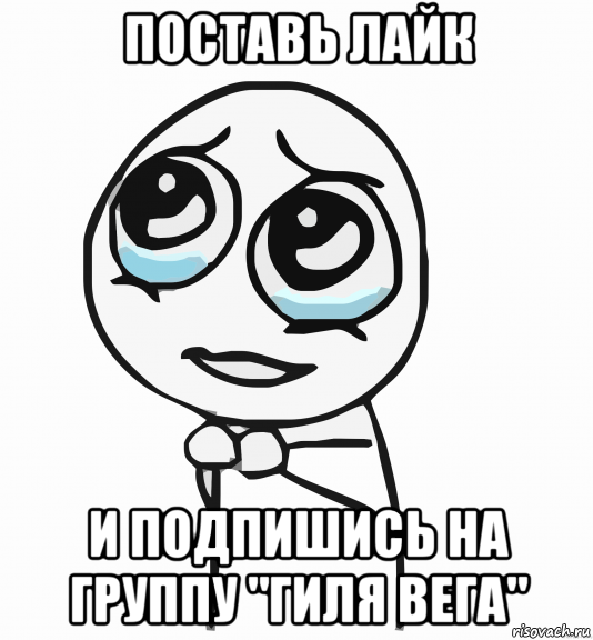 поставь лайк и подпишись на группу "гиля вега", Мем  ну пожалуйста (please)