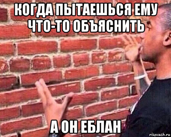 когда пытаешься ему что-то объяснить а он еблан, Мем разговор со стеной