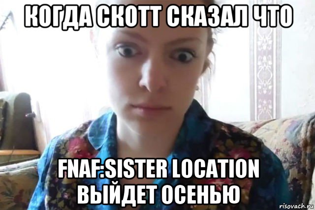 когда скотт сказал что fnaf:sister location выйдет осенью, Мем    Скайп файлообменник