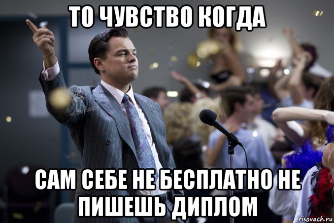 то чувство когда сам себе не бесплатно не пишешь диплом, Мем  Волк с Уолтстрит