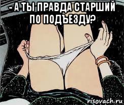 - а ты правда старший по подъезду? , Мем Трусы снимает