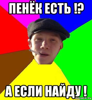 пенёк есть !? а если найду !, Мем умный гопник