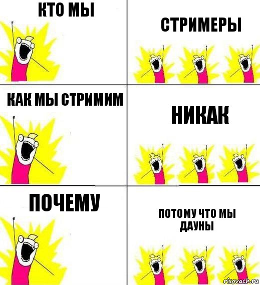 кто мы стримеры как мы стримим никак почему потому что мы дауны, Комикс Кто мы и чего мы хотим